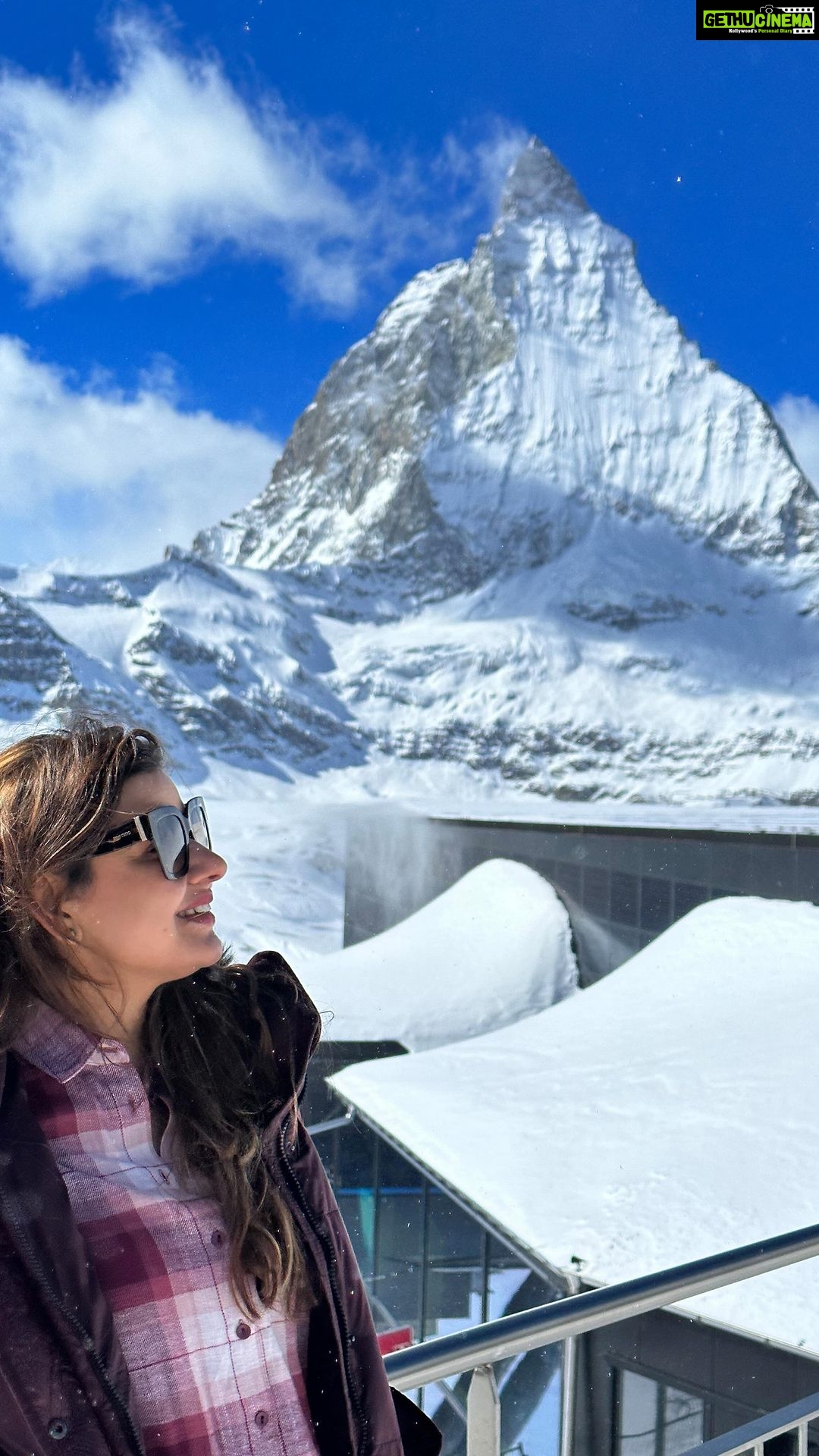 Madhu Sharma Instagram - The Matterhorn is a famous mountain located in the Pennine Alps on the border between Switzerland and Italy. It is one of the most iconic mountains in the world and has become a symbol of the Swiss Alps. #matterhorn #mountain #zermat #switzerland #snow #explorepage✨ #explore #exploremore #exploreeverything