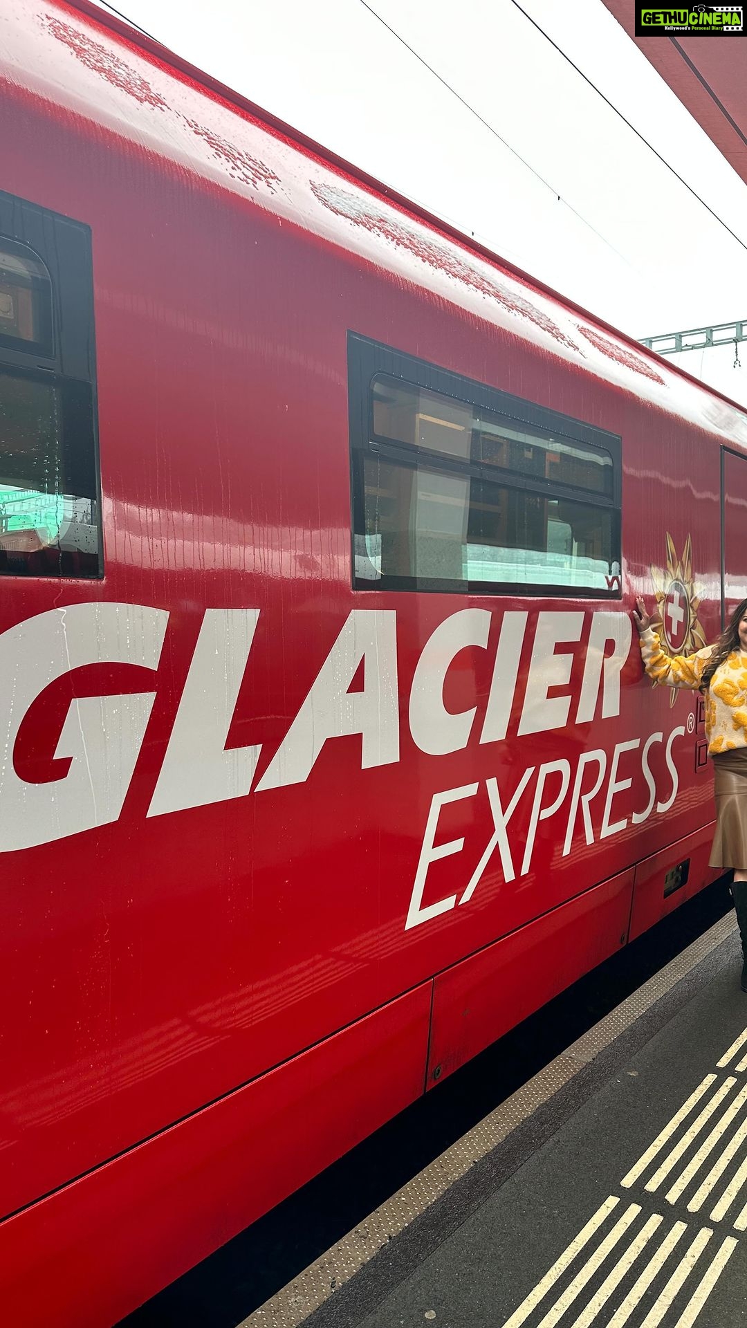 Madhu Sharma Instagram - The Glacier Express is a famous scenic train route in Switzerland that offers breathtaking views of the Swiss Alps. It is considered one of the most spectacular train journeys in the world, attracting tourists from around the globe. #glacierexpress #swisstrain #switzerland #swiss #alps #snow #explorepage✨ #explore #exploremore #exploreeverything