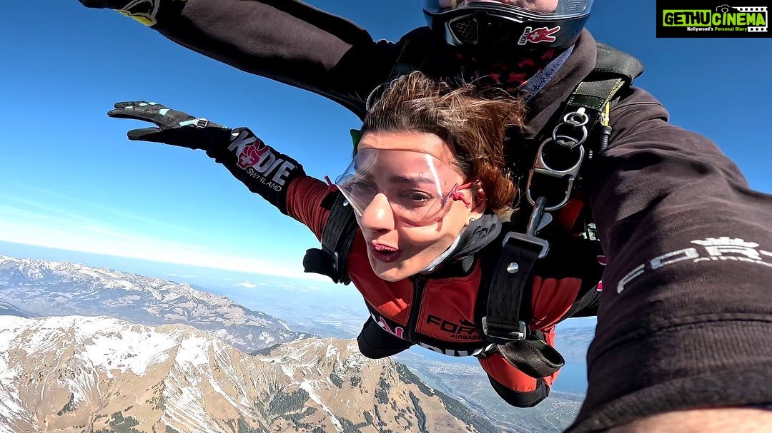 Madhu Sharma Instagram - Skydiving is an exhilarating and unforgettable experience that is difficult to put into words. As you ascend to your jump altitude, your heart races with anticipation and nerves. Once you reach the jump altitude, you take a deep breath and leap out of the plane. In the first few seconds, you will feel a rush of wind as you plummet towards the earth. The sensation of free-fall is indescribable; you feel weightless and the wind rushing past you at an incredible speed. You may also experience a feeling of absolute freedom and a sense of being completely alive. After around 45-60 seconds of free-fall, your parachute is deployed, and you suddenly slow down, allowing you to take in the stunning views around you. The feeling of being suspended in the air, thousands of feet above the ground, is breathtaking. As you float back to earth, you may feel a sense of tranquility and peacefulness. The experience of skydiving can be described as a rush of adrenaline mixed with a deep sense of calm and appreciation for the beauty of the world around you. Overall, skydiving is an extraordinary experience that combines intense excitement, breathtaking views, and a sense of freedom and peace. It is truly an experience like no other.