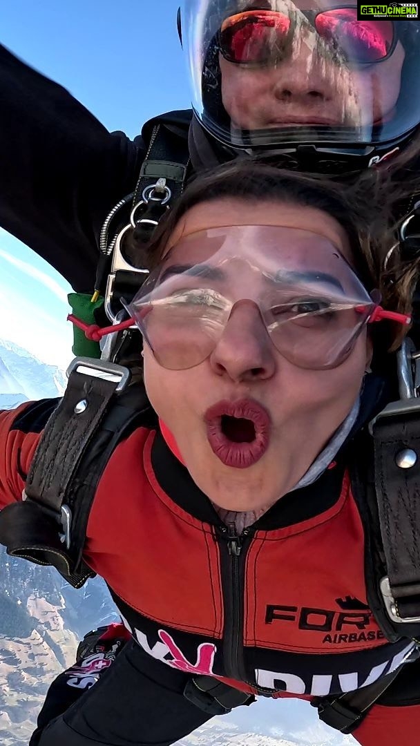 Madhu Sharma Instagram - The moment you jump out of the plane, you’ll experience a rush of adrenaline as you accelerate to speeds of over 100 miles per hour. This rush is often described as an intense feeling of excitement, fear, and exhilaration all rolled into one. #skydiving #skydivinginterlaken #adventure #happiness #adrenalinerush #jumping #jumpingfromplanes