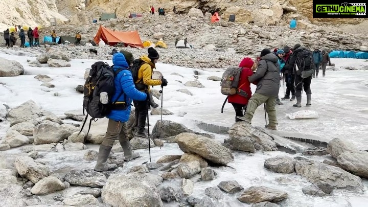 Madhu Sharma Instagram - Campsite - 1 ⛺️… TSOMO PALDAR CHADAR TREK… Do you want to share my experience… go check out my YouTube channel “The world of Madhu Sharma” #chaddartrek2023 #leh #ladakh #trekking #trek #frozenriver #zanskar #explore #explorepage #exploring #exploringindia #mounains #river #snow #snowfall❄️ Zanskar River