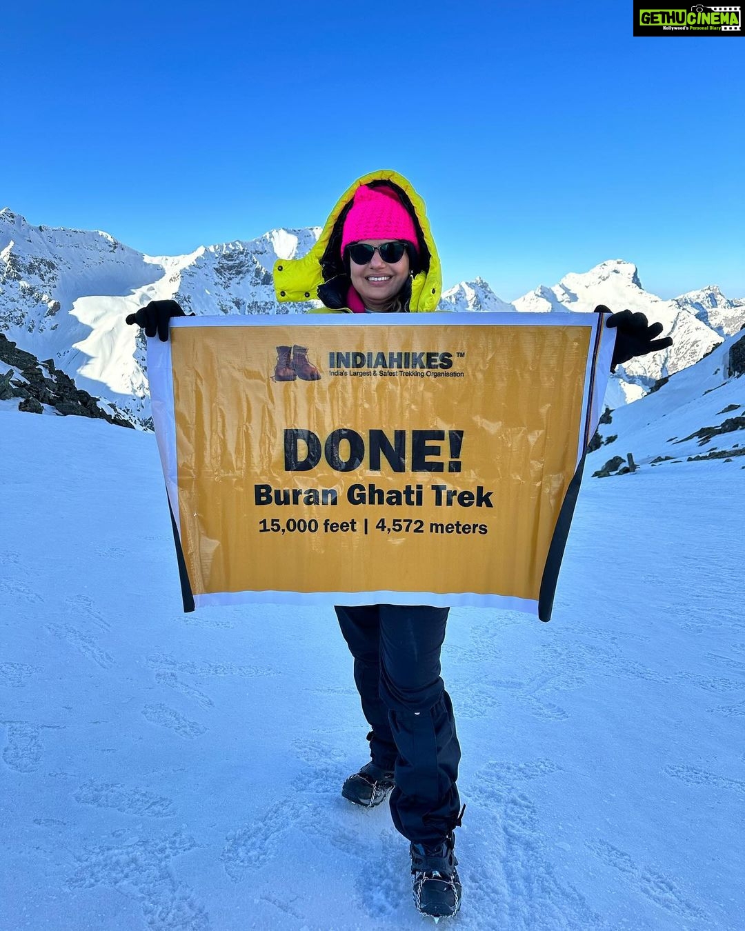 Madhu Sharma Instagram - The joy of completing the Buran Ghati summit lies not just in the physical achievement, but in the indescribable happiness that comes from pushing beyond your limits and embracing the beauty of the journey