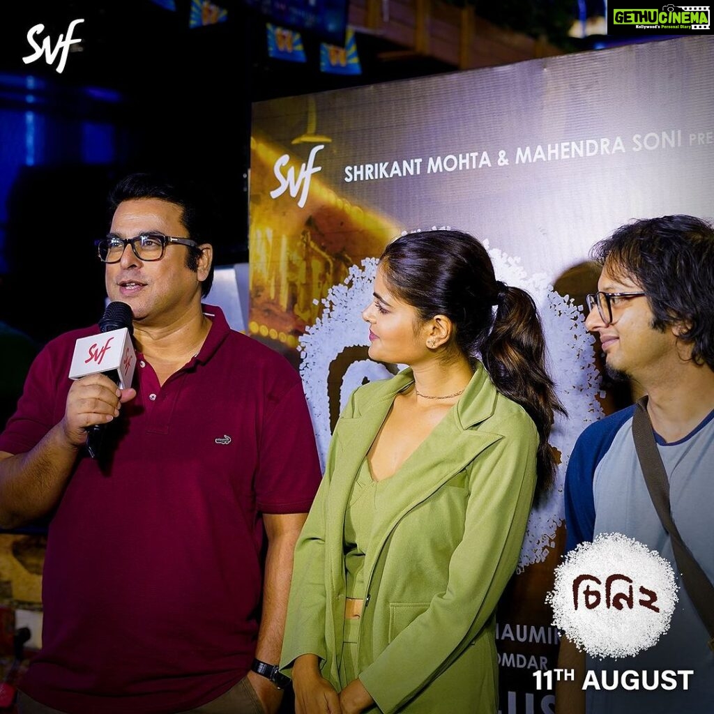 Madhumita Sarcar Instagram - #Cheeni2-এর press meet থেকে রইল চিনির মতন মিষ্টি pictures ♥️ Film in Cinemas 11th August. #MainakBhaumik @madhumita_sarcar @soumyamukhherjee @mainak.music #SVF
