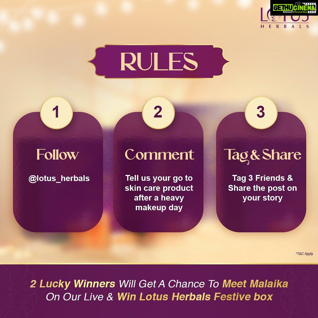 Malaika Arora Instagram - Are you ready to unlock the beauty secrets and seize this opportunity? 🎁✨ Don't miss out on your chance to shine with Malaika and Lotus Herbals! 💫 #LotusBeautyGiveaway #MeetMalaika #LotusHerbals #Lotus #MalaikaArora #Giveaway #FreeGift #Contest #contestalert