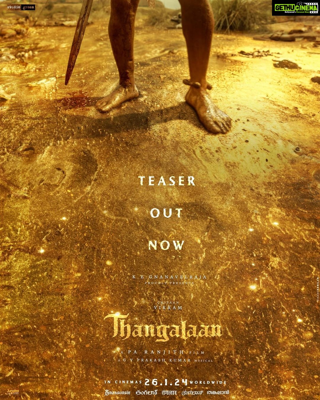 Malavika Mohanan Instagram - The son of Gold rises🔥⚔️ Unveiling the spine-chilling #ThangalaanTeaser✨ Link in Bio and Story #Thangalaan #ThangalaanFromJan26 @thangalaanthemovie @the_real_chiyaan @ranjithpa @kegnanavelraja @studiogreen_official @neelam_productions @par_vathy #Pasupathy @danielcaltagironeofficial @harikrishnananbudurai @actormuthukumar @preethy_karan @anbudan_arjun @gvprakash @tapraba @kishorkumardop @selva_rk @ssmoorthybfa @ekambaramaegan @anitha.ranjith @anthoruban @ajayanadat @hybrid360studio @rsrajaraj @stunner_sam @iamsandy_off @kabilanchelliah #Baldev @nehagnanavelraja @agrajaofficial @dhananjayang2 #SivaKumar #Sanjay @rustictales @netflix_in @apinternationalfilms @mangomassmediaofficial @homescreenentfze @sooriaruna @chiyaanvikramfans @jungleemusicsouth @proyuvraaj @pro_guna @gskmedia_pr @vvipink @10gmedia @gobeatroute @digitallynow