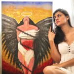 Malti Chahar Instagram - My 2nd painting❤️ To all the women who are on the journey of healing and breaking free❤️and to the men who’ve been supporting them🌹 Photography- @tusharmahajanofficial #painting #love #selflove #freedom
