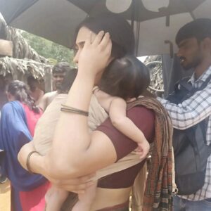 Manali Rathod Instagram - Amaira's first Baby Debut appearance in #tigernageshwarrao movie as @raviteja_2628 daughter 👧 

@amairavarma @raviteja_2628 @nupursanon @renuudesai
i