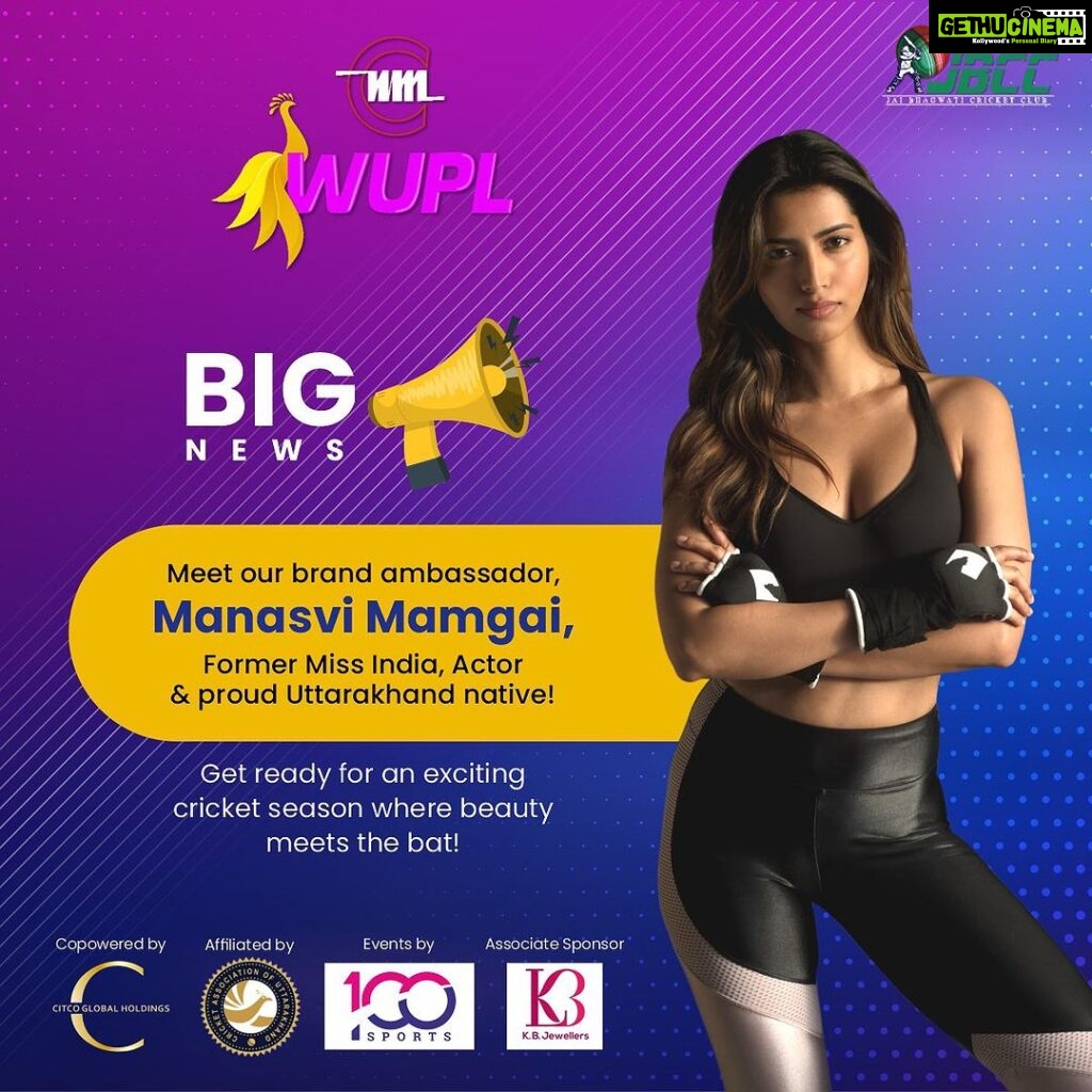 Manasvi Mamgai Instagram - I’m so honored to be the Brand ambassador of the Women’s Uttarakhand Premier League 2023! The first women’s cricket league in India. CAU is proud to announce that we are the FIRST in India to host the spectacular Women's Premier League on a grand scale. 🇮🇳🙌 Get ready for a groundbreaking moment in Indian cricket! This is more than just cricket: it's a historic leap forward for women in sports. Join us on this exciting journey filled with cricketing excellence, empowerment, and inspiration! Stay tuned for all the action. #WomenInSports #wupl2023 🏏Cricket History in the Making! 🏏
