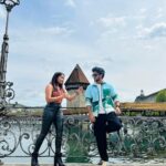 Mani Chandra Instagram - Ippadi yellam post podradhale yengala lovers nu nenaichiradhinga 👀 Enakku nalla taste iruku 🥴😏 With my chello @im_raveena_daha 🖤 Switzerland