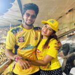 Mani Chandra Instagram - IPL celebration with my darlings 🥳❤️ One of the most funfilled day ever 🥳🥳🥳 #csk #yellowlove 💛 @im_raveena_daha @kuraishi_the_entertainer @samyuktha_shan @yashikaaannand
