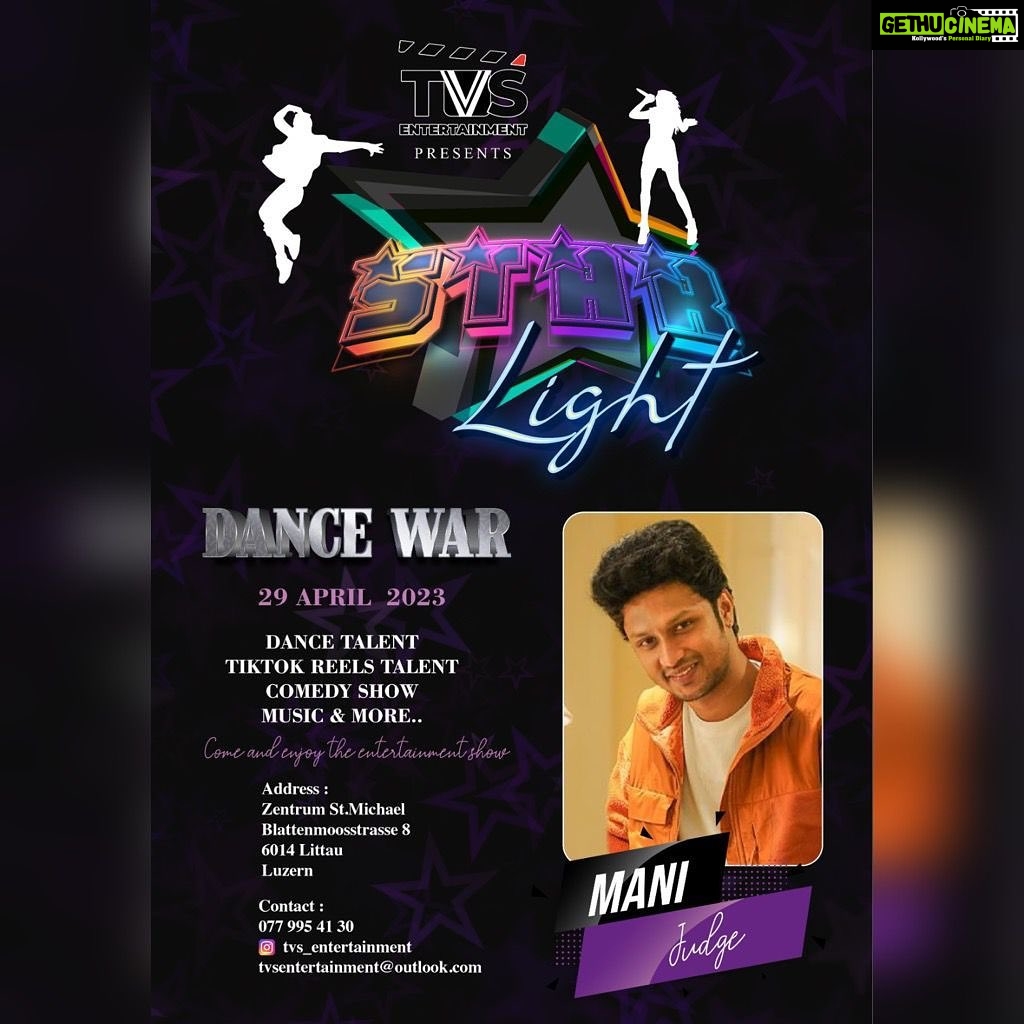 Mani Chandra Instagram - TVS Entertainment interduce you the FIRST judge of ππππ ππΎππ½π π« It's none other than the one only @manichandra_official π₯π― ARE YOU READY to set the stage on fire?π₯π₯ Yessss? To be also a part of the grand DANCE WAR click the link in the bio and apply now πΊπΎ Stay tuned! See you there! ππΎ #tvsentertainment #starlight2023 #tamilshow #tamilevent #dancewar #entertainment #dancecompetition #dance #dancelife #dancer #danceteam #dancesport #dancers #dancefloor #streetdance #dancersofinstagram #ballroomdance #dancechallenge #hiphopdance #hiphop #choreographer #competition #choreography Switzerland