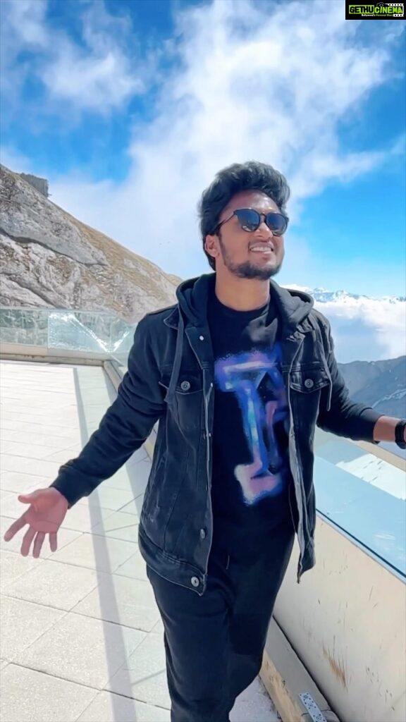 Mani Chandra Instagram - I love Everything about Switzerland 🤍🥹 Andha Aagayam Podhatha Paravai Ondru Nadhi Kannaadi Paarthu Manam Nirainthathu Indru 🖤 VC @tsk_actor darling ❤️