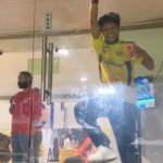 Mani Chandra Instagram - Enjoying every moment of IPL 🔥😍 VC :- @surya_dbi1693 ❤️ #csk #ipl #chennaiipl #cskvsdc #mani #manichandra Chepauk stadium, Chennai