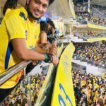 Mani Chandra Instagram - Dhoni Dhoni Dhoni Dhoni 💛💯😍 Fan boy moments 🥹❤️ What a entry !!! What a batting!!!! What a keeping !!!! Omg watching Thala’s batting is lifetime moment 🥹🥹🥹 Enjoyed him watching so close ❤️ worthu matchu maa 🔥 #csk #chennaisuperkings #chennaiipl #thaladhoni #dhoni #ipl #cskvsdelhi #manichandra #mani Chennai, India