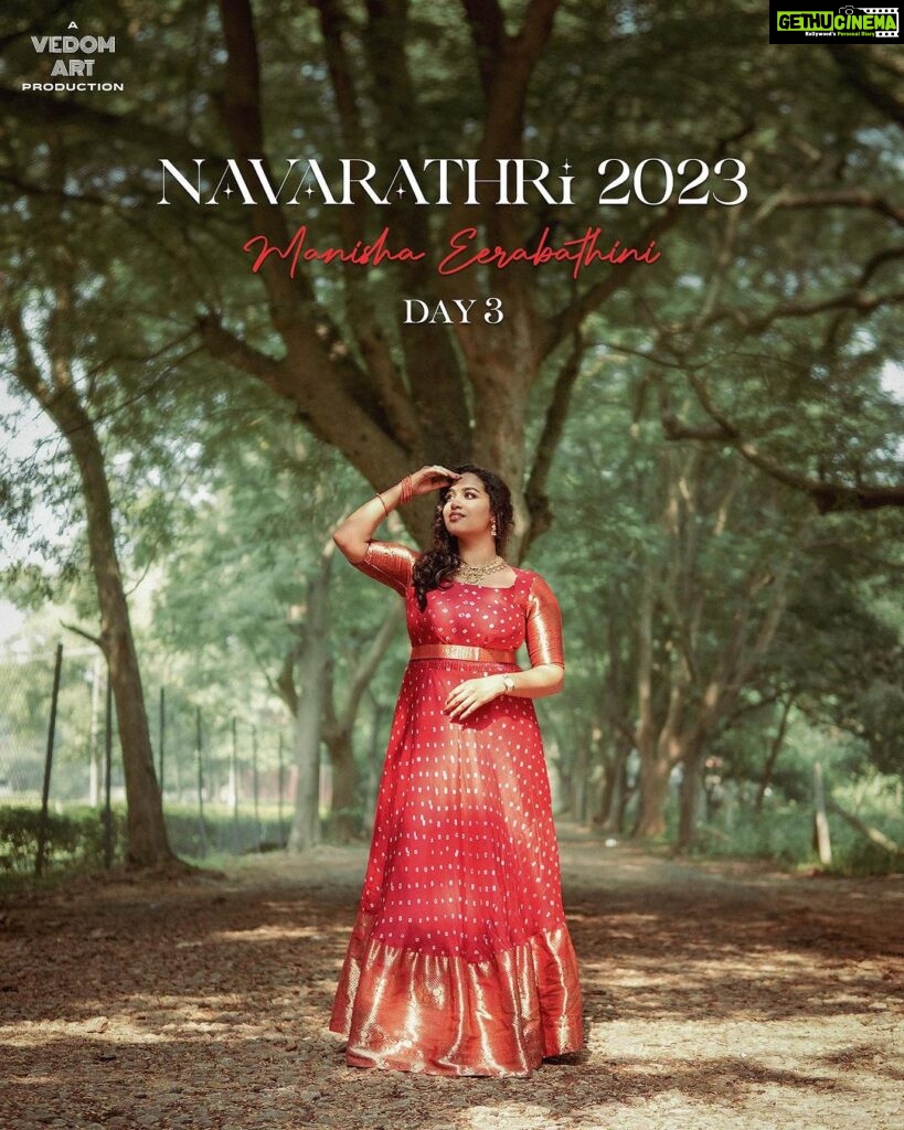 Manisha Eerabathini Instagram - Navarathri Day 3 ❤️ 5 original songs, 5 different relationships and 1 big family! A @vedom.art production ❤️ @iamarjunumashankar @sataghni_official @_vinodvincent Hyderabad