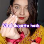 Mansi Srivastava Instagram - From Mehendi to dupatta , Everything was DIY this Karwachauth 😅❤️ Jhumkis by @she_wariya 🌸 #viraldupattahack