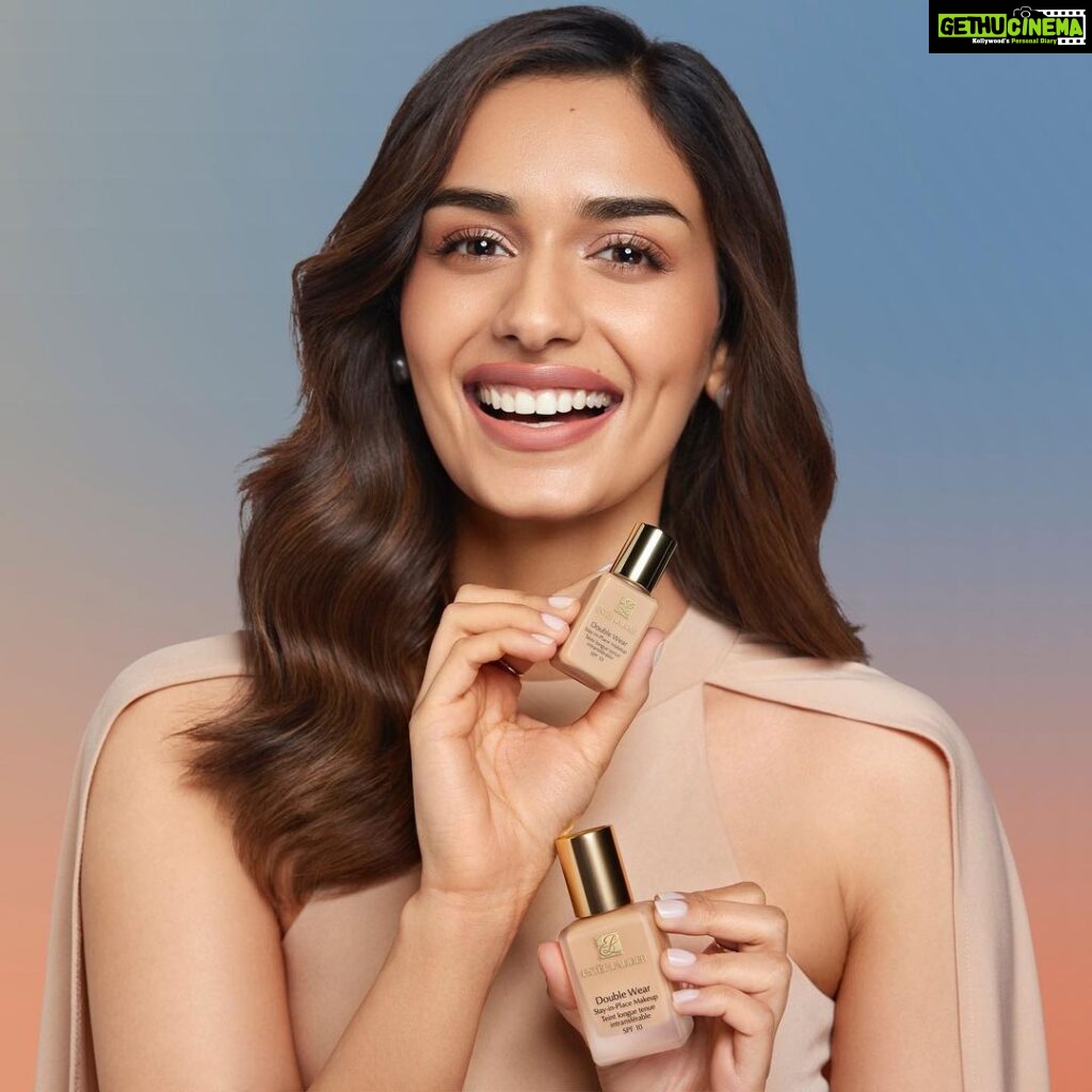 Manushi Chhillar Instagram - A campaign that will stay close to my heart, #MyShadeMyStory for a product that is always my go-to for any look - #DoubleWear foundation. With my forever favourite @esteelauderin Find your shade, tell your story! #EsteeLauder #EsteeLauderIndia #Esteeglobalambassador