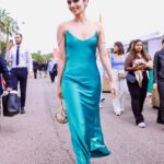 Manushi Chhillar Instagram - Just a normal day at #Cannes 👗👗👗 Outfit - @galvanlondon HMU - @gpkritikos Earrings - @viangevintage Ring- @bblinggbymeghana Footwear - @giuseppezanotti Bag - @aispi.co x Rosantica Styled by - @sheefajgilani Team - @astha_kothari @sabrinawhite98 @everythingsanch @kanishka.__ Palais des Festivals, Cannes