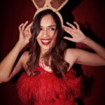 Manushi Chhillar Instagram - Rudolph, is that you?? #MerryChristmas ❤️❤️🎄 📷 @taras84 @stu.dio84 ❤️ @sheefajgilani 👗 @d_angelann 💍 @timelessjewelsby_s
