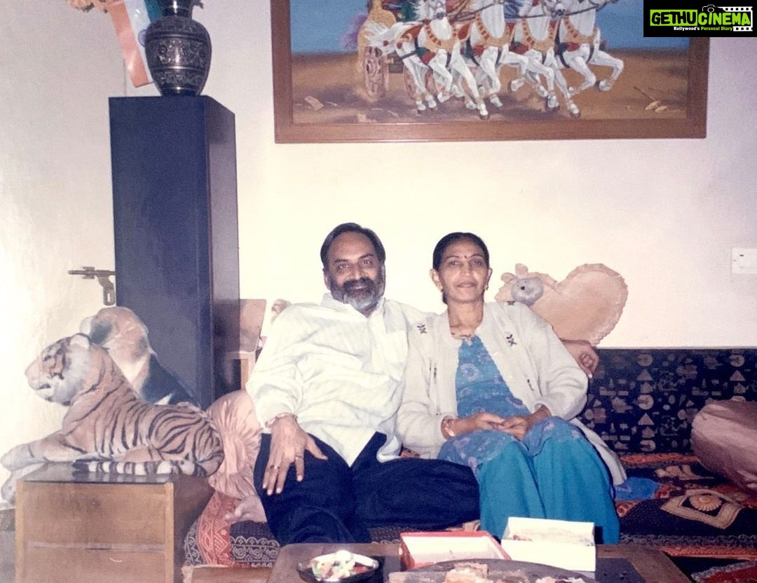 Maulika Patel Instagram - Wow, 40 years of being together! I meant to say 40 years of togetherness 😜filled with love, happy moments, unforgettable memories, the experience of living with or without each other, being each other's backbone without fail, and the occasional fights. How could any couple live without those? 😅 I'm truly proud of you two for setting such a magical example of a relationship and its importance. Everything changes with time, and your relationship has only gotten stronger with each passing day. Your arranged marriage has turned into a love marriage, and I'm so happy for you both. May you continue to be like this for the next 100 years together. It's a great pleasure to see both of you spending time with each other throughout the day, being each other's strength. On this day, I want to encourage both of you to live out the moments you may have missed in your younger years due to work or responsibilities. I love You both😘 Happy 40th anniversary Mummy Pappa ♥️♥️