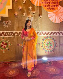 Maulika Patel Instagram - Let me enjoy the navratri first thn i will post it😜 still collecting memories of this 9 days and already missing the melodies evenings 🫠 

@thesherimandal it is 💫

I am grateful to Mataji that like every year, this year too she gave me a lot of strength so that I could play Garba with great pleasure and enjoy these 9 days. Just like this, May your love and blessings always remain with me.
 I know I'm your favorite child and I never want to loose this connection.

જય અંબે ♥️ 

#jayambe #navratri #navratri2023 #indianattire #chaniyacholi #dance #folk #garba #favouritefestival #faith #love #garbanight #darshan #happiness #music #dholi #friends #besttime #ahmedabad #sherimandal #ilovemyblessedlife💕