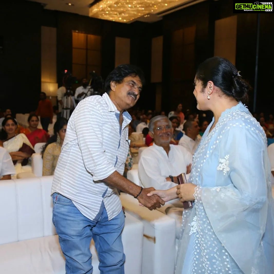 Meena Instagram - Kalatapasvi K.Vishwanath gari Kalaanjali π Any actor's dream would be to work with legendary directors atleast once in their movie career. I was fortunate to work in Sirivennela as a child artist. Had the opportunity to meet him many times. He was pleasantly surprised to see me as a heroine in #seetharamaiyagarimanavaralu and gave me his blessings. Vishwanth garu was a patient man, very passionate about art and a complete actor. He used to act himself to each and every character in the film. He always treated me like a little girl, like a daughter. He will always live in our hearts and thoughts. Happy birthday uncle π #kvishwanathgaru #happybirthday #kalaanjali