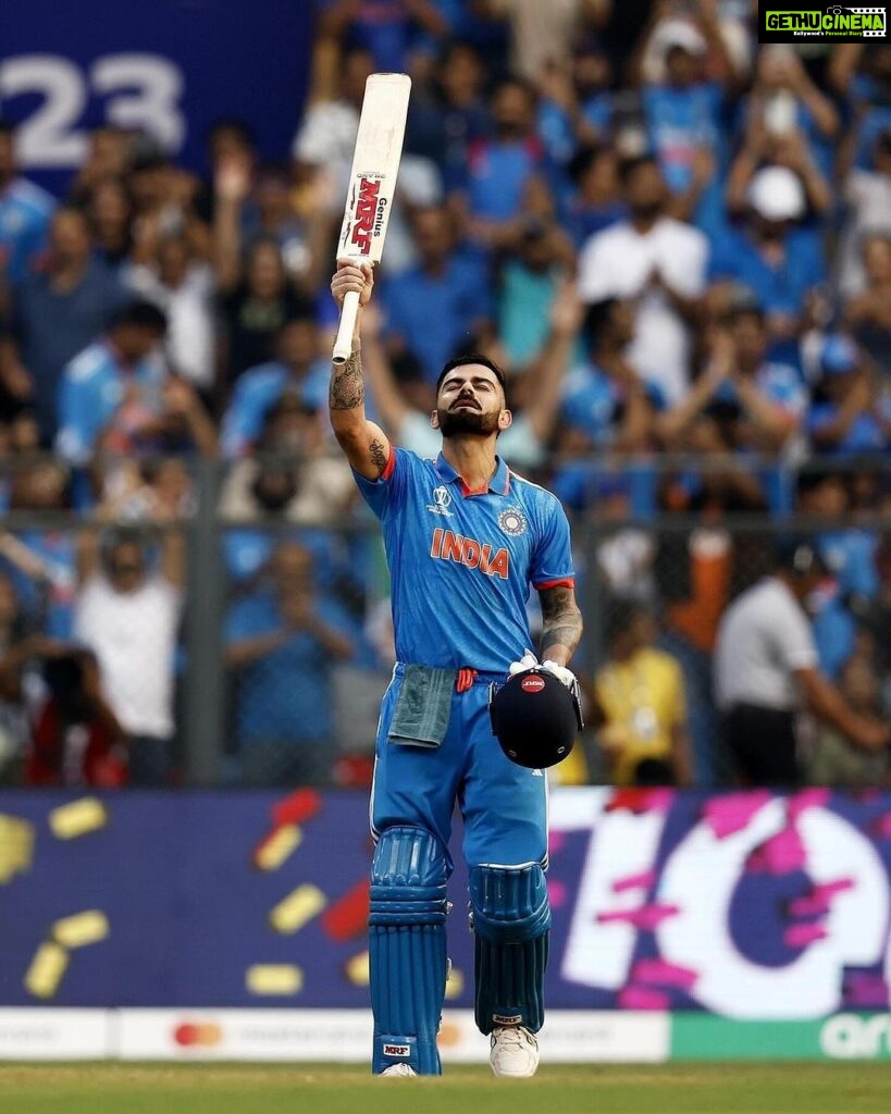 Meena Instagram - 🏏🔥 History in the making! 🎉 Virat Kohli smashes his way into the record books, scoring his 50th century and etching his name as a true legend of the game! 🌟🏆 From chasing down targets to building innings, every century is a masterpiece, and this one is extra special. 🚀 Breaking barriers, setting new standards – that’s the Kohli way! 🙌💯 Cheers to the run machine, the maestro, the record-breaker! 🥳🏏 Your dedication and passion inspire us all. Here’s to many more milestones and victories ahead! 🌈🏆 #KingKohli #CenturyMachine #LegendInTheMaking #RecordBreaker #Virat50thCentury 🎊🔝 #king