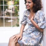 Meenakshi Raveendran Instagram – Meenakshi wearing printed Mini Dress from Aurora collection 🦋🤍
📸 @premsampaul 
DM for Orders!!