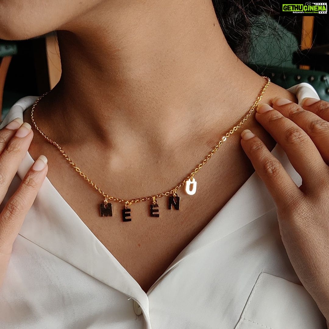 Meenakshi Raveendran Instagram - I've been smitten with you since i opened the packet from @anscollection7 ..Thankyou so much for this customised chain😘 #anscollection7