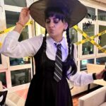 Meera Nandan Instagram - When I decided to be Wednesday on a Saturday #halloweening #suji’s40th #happybirthday #bestie #wednesday #wednesdayaddams #saturdaynight Dubai, United Arab Emirates