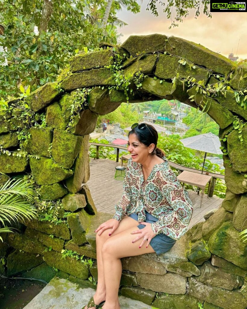 Meera Nandan Instagram - The joy of embracing nature 🤍 #bali #letsgobali #onlylove #naturelove #travel #instagood #laughter #allheart #positivevibes #tuesday #waterfalls #frame The Mooi Bali
