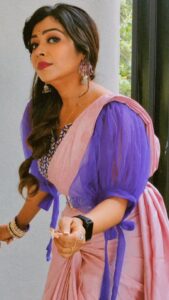 Meghashree Instagram - Go with trending.....💁❤️🧿
.
.
Outfit:@_rityanusaarh_ 
Makeup:@meghashree_official
Hair:@hair_artist_by_madhushree