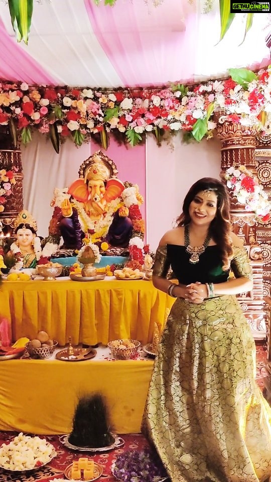 Meghashree Instagram - Happy gowri Ganesha fastival ♥️🧿 . . #punyavathiserial #gowriganeshafestival #celebration #viralvideos