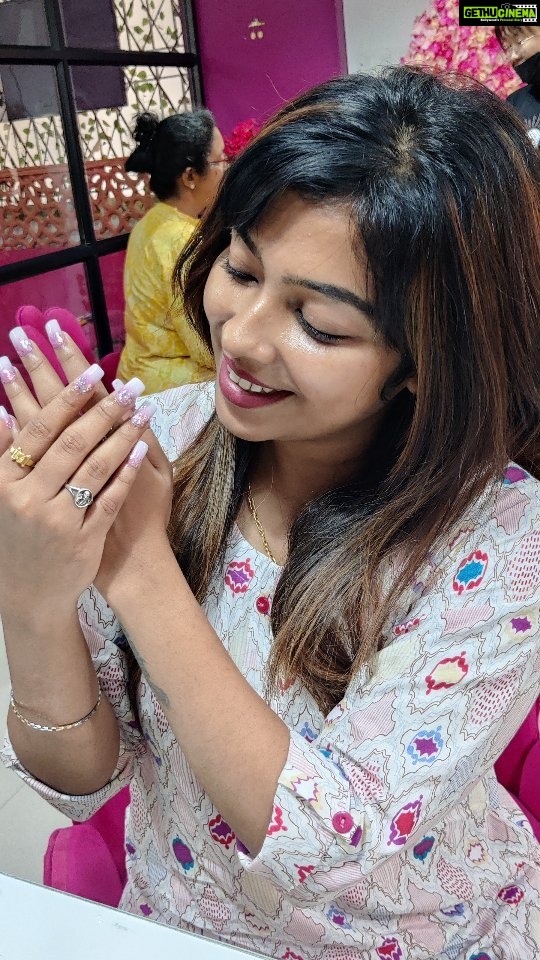 Meghashree Instagram - Thankyou🤗❤️ @cosmiclashesandnails for this beautiful nail art 💅
