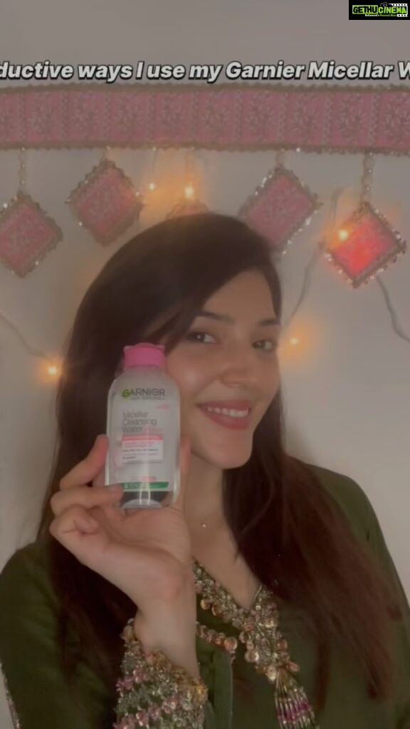 Mehrene Kaur Pirzada Instagram - Want to know how I use my Garnier Micellar Water in 3 Productive ways? Here’s how!⬇️ - Skin prep - Always a great fix for makeup hacks or mishaps💯 - Removes all the dirt, pollution & makeup off my face! So what are you waiting for? Grab yours now💚 #GarnierIndia #MicellarWater #MakeupOffMicellarOn #AD #Skincare #Festive