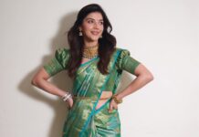 Mehrene Kaur Pirzada Instagram - “You.” and just like that, the greatest poem was written, in one word. Saree @maangalya @getstyledbyprisa @kushalsfashionjewellery @impriyankasahajananda