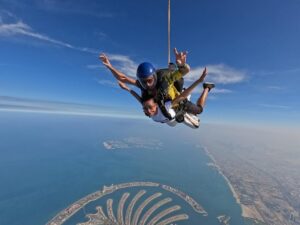 Mimi Chakraborty Instagram - Living the bucket list🌤️ And definitely thanks to my amazing trainer Max for making this happen 🌟@skydivedubai