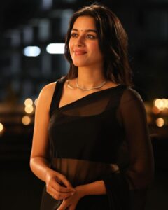 Mirnalini Ravi Instagram - Presenting “Meenakshi” from #MaamaMascheendra 🖤
Go catch her in Theaters from Today ☺️