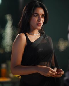 Mirnalini Ravi Instagram - Presenting “Meenakshi” from #MaamaMascheendra 🖤
Go catch her in Theaters from Today ☺️