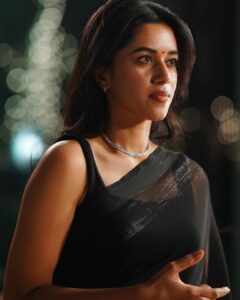 Mirnalini Ravi Instagram - Presenting “Meenakshi” from #MaamaMascheendra 🖤
Go catch her in Theaters from Today ☺️