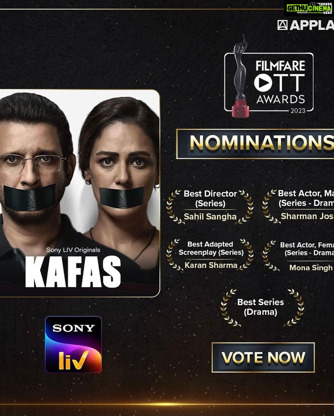 Mona Singh Instagram - Extremely excited about the numerous nominations for KAFAS thank u #FilmFareOTTawards2023 voting lines are open now @filmfare @filmfare_ott_awards_ @applausesocial @sonylivindia @sahil_insta_sangha @karandontsharma @sharmanjoshi https://bit.ly/3u7dOk9
