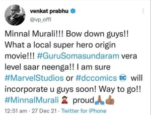 Murali Instagram - Thank you sir ❤@venkat_prabhu
Minnal on Netflix⚡️
@netflix_in