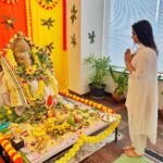 Naina Ganguly Instagram - Started my day by taking blessings from Bappa. 🌸🙏 Ganpati Bappa Morya 🙏 Mangal Murti Morya 🌸 . . . . . . . . . . . . . . . #ganpati #ganeshutsav #happyganeshchaturthi #ganpatibappamorya #ganpatifestival #ganesha #took #blessings #indianfestival #indianwear #traditional #photo #photooftheday #lookoftheday #bestoftheday #tollywood #bollywood #nainaganguly
