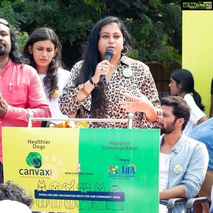 Namitha Instagram - It was a Great and Memorable experience for me to attend this 'Pawsome' event as Heaven for Animals was aiming to achieve a remarkable feat in the field of animal welfare. HFA, in collaboration with THRYVE DIGITAL was aiming to vaccinate 1111 dogs, which is a world record for the vaccination of community dogs and now they have Achieved it!! ππ To achieve this milestone they organized an event called CANVAX 2023. This event, which took place on 8th October at 8 am, was a joint effort between HFA and Thryve. CANVAX 2023 aims to provide essential vaccinations to community dogs, ensuring their health and well-being. It was a great opportunity to witness the impact we can make, when we come together in support of our furry friends. I am always standing alongside HFA to support them. #wolfguard #animalovers #hfa #animalwelfare #worldrecord @m_v_chowdhary @heavenforanimalsngo