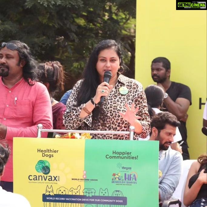 Namitha Instagram - It was a Great and Memorable experience for me to attend this 'Pawsome' event as Heaven for Animals was aiming to achieve a remarkable feat in the field of animal welfare. HFA, in collaboration with THRYVE DIGITAL was aiming to vaccinate 1111 dogs, which is a world record for the vaccination of community dogs and now they have Achieved it!! ππ To achieve this milestone they organized an event called CANVAX 2023. This event, which took place on 8th October at 8 am, was a joint effort between HFA and Thryve. CANVAX 2023 aims to provide essential vaccinations to community dogs, ensuring their health and well-being. It was a great opportunity to witness the impact we can make, when we come together in support of our furry friends. I am always standing alongside HFA to support them. #wolfguard #animalovers #hfa #animalwelfare #worldrecord @m_v_chowdhary @heavenforanimalsngo