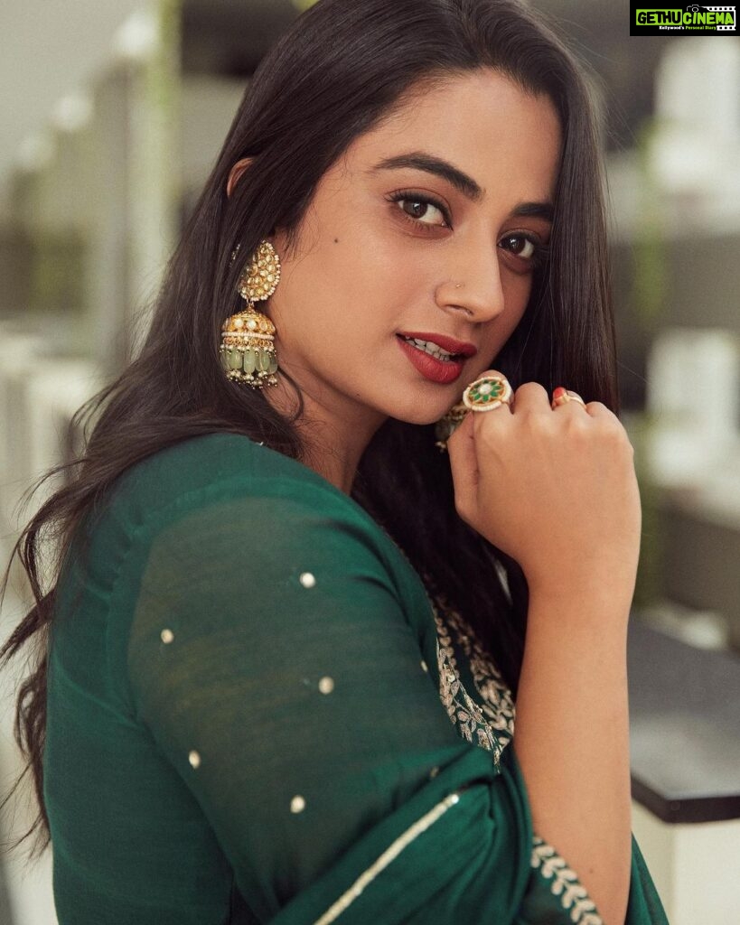 Namitha Pramod Instagram - 🫶🏼❣ Captured by : @arungnanavel Styled by : @rashmimuraleedharan Wearing: @zuleiha_by_shehazeen Jewellery: @pureallure.in #rajni #moviepromotion #chennai