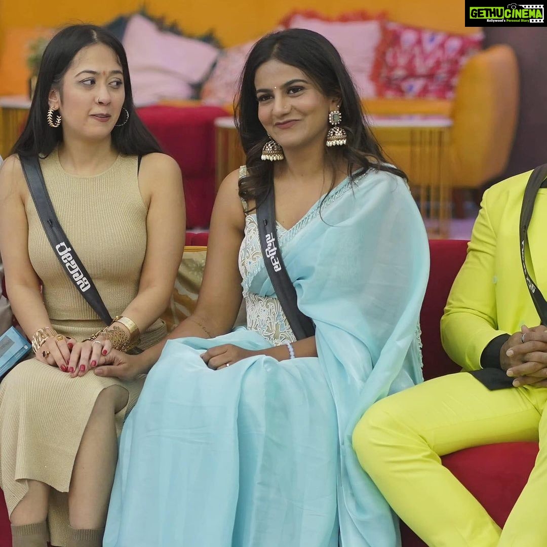 Namratha Gowda Instagram - History can never be written in advance... Her story cannot be predicted eitherš @colorskannadaofficial @officialjiocinema Assisted by: @likitha_suresh_ Wardrobe Courtesy: @chandana_soulcouture Accessories: @thespatika #bbk10 #biggboss #season10 #colorskannada #jiocinema #namrathagowda #relentkreationz