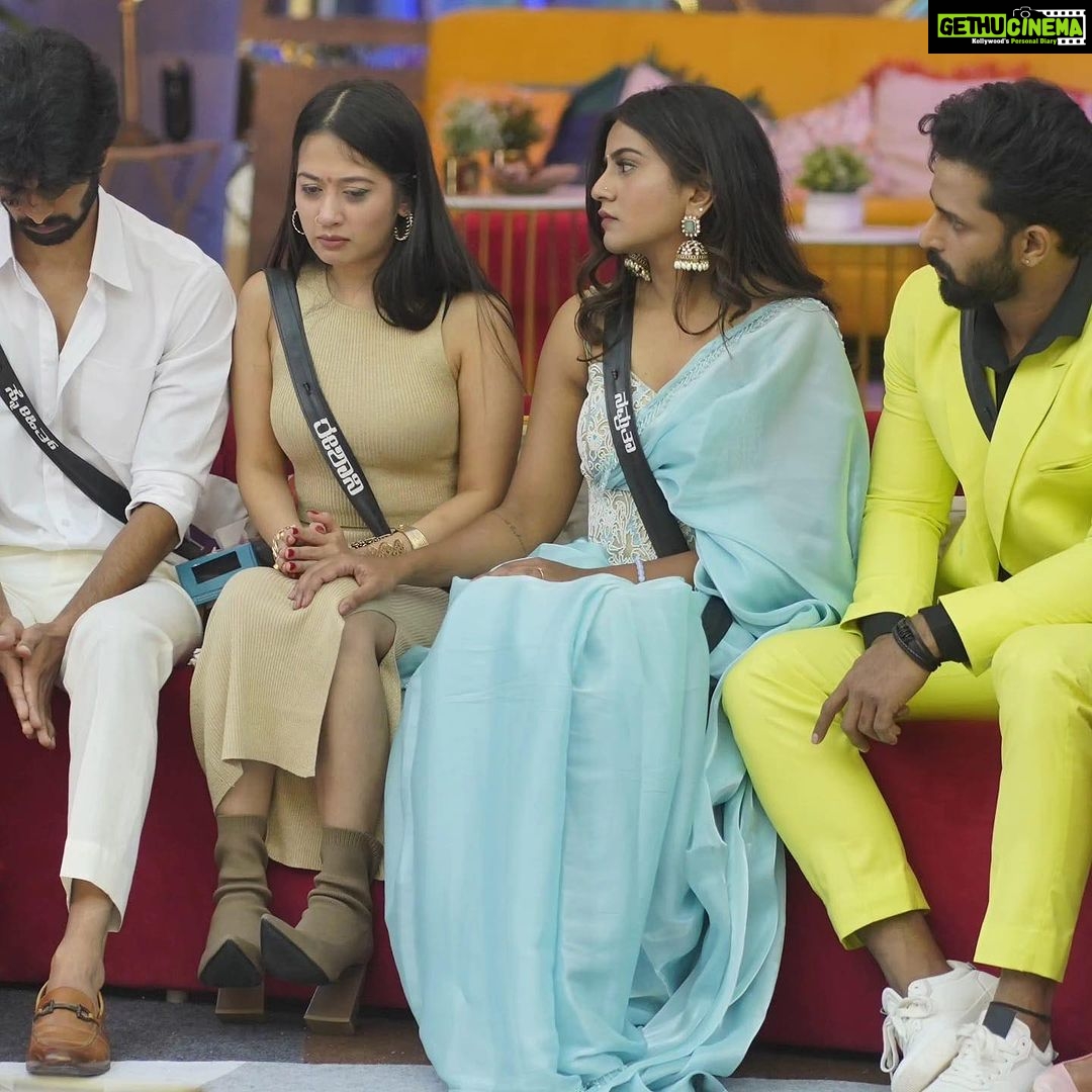 Namratha Gowda Instagram - History can never be written in advance... Her story cannot be predicted eitherš @colorskannadaofficial @officialjiocinema Assisted by: @likitha_suresh_ Wardrobe Courtesy: @chandana_soulcouture Accessories: @thespatika #bbk10 #biggboss #season10 #colorskannada #jiocinema #namrathagowda #relentkreationz