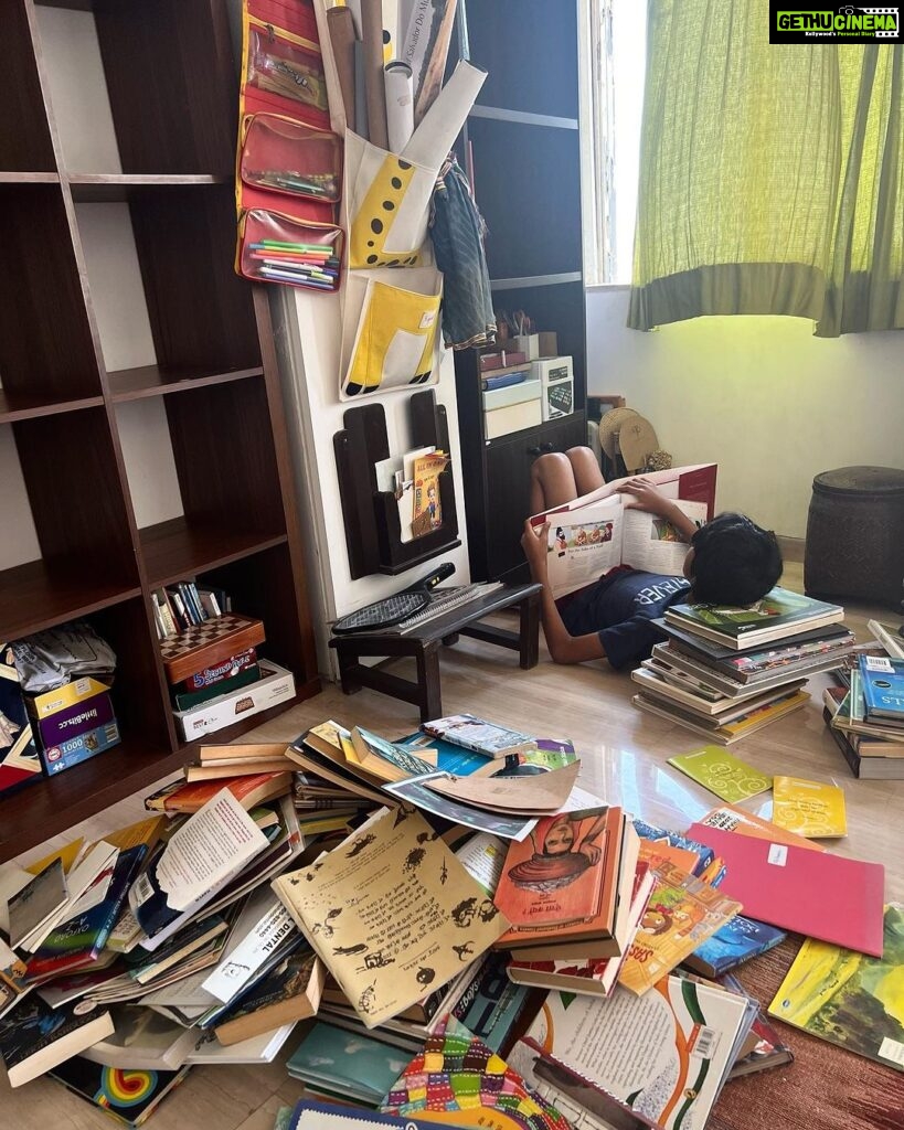 Nandita Das Instagram - What the day looks like - arranging books becomes reading time, then sushi making and playing with Ms. Miso. 1 hour job took 2 days but the stop overs were just as much fun as the final books that made it to the shelves.If you are wondering like me as to why are the books in a heap, I was told the the tall piles collapsed on each other! 🤦🏽‍♀️ we took out a big box of books for a community library for kids who may never have access to such wonderful reads. Pass forward should be a way of life for all of us. I need to do more.