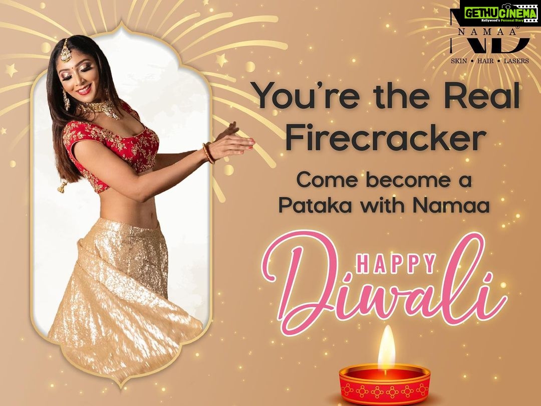 Natasha Doshi Instagram - Wishing you a very Happy Diwali 🪔 May this festival bring you & your loved ones lots of joy & happiness 🥰 Come get your festive glow at Namaa ✨ DM or call +91-99208 43000 to know more!